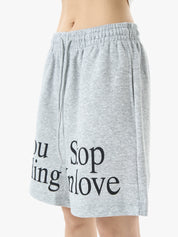 GKIKZ "YOU STOP FALLING IN LOVE" SUMMER COTTON SHORTS