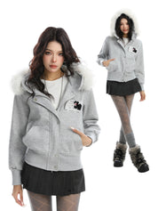 [25AW NEW ARRIVAL] GKIKZ BLOCK CODE FAUX FUR JACKET