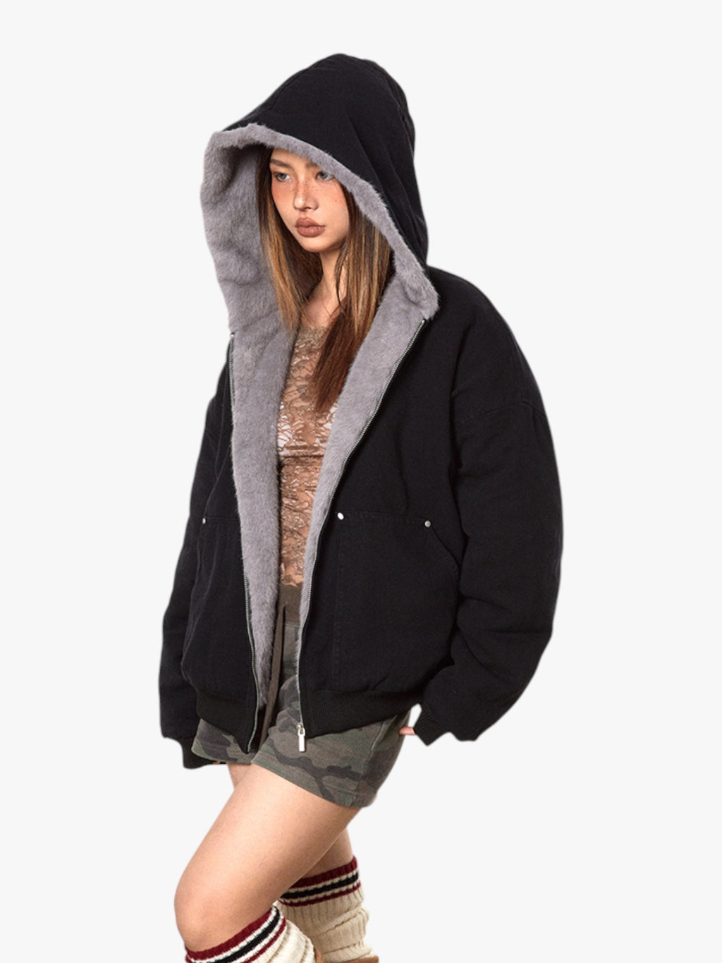 Retro Cotton-Padded Thickened Fur Jacket