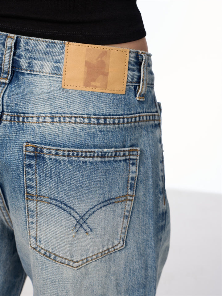 GKIKZ VINTAGE WASHED WIDE-LEG JEANS