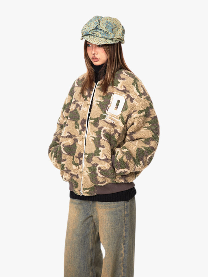 GKIKZ DESERT DUST CAMOUFLAGE FLEECE COTTON-PADDED JACKET
