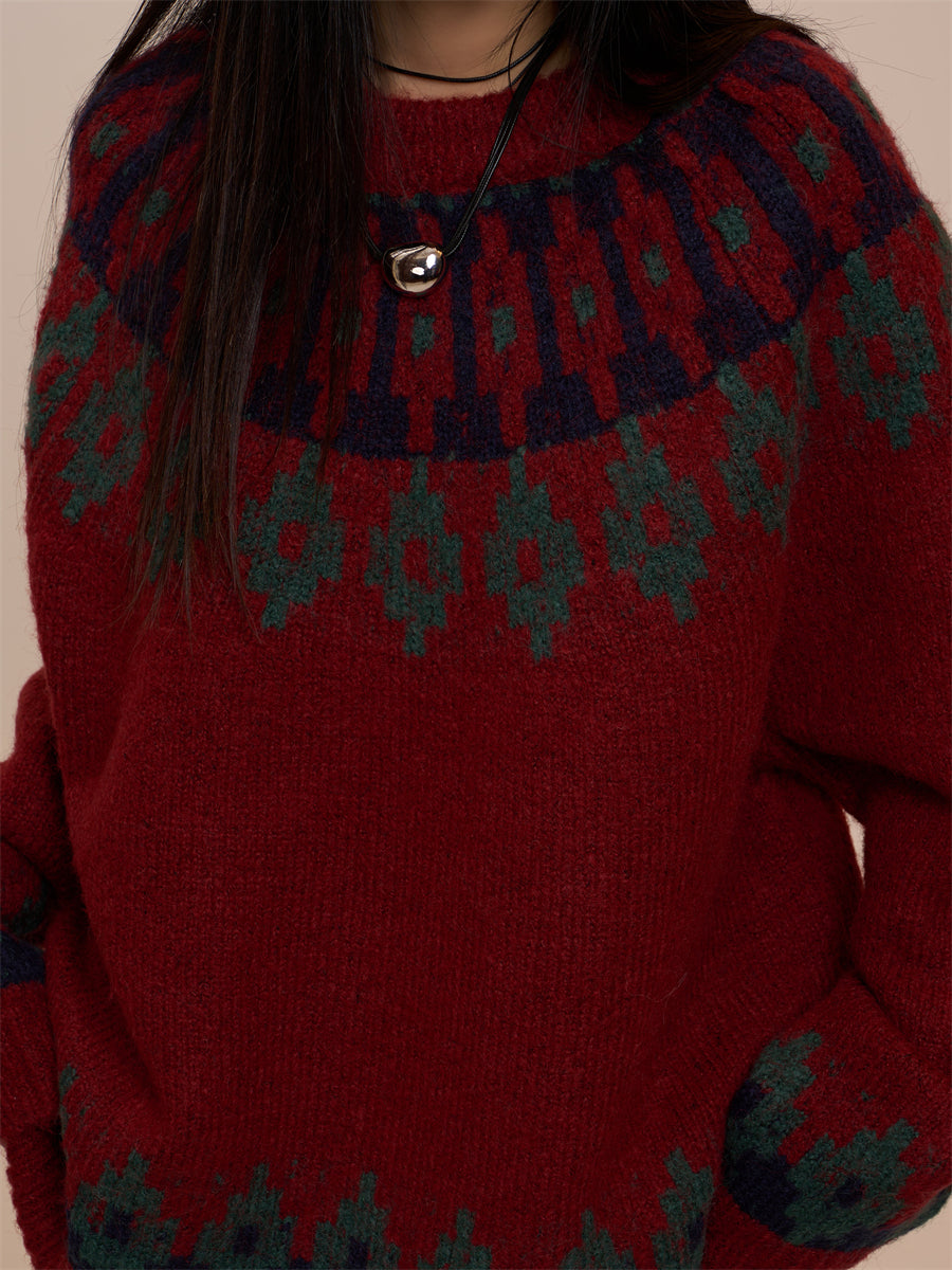 [CHRISTMAS SPECIAL] GKIKZ FAIR ISLE THICK OVERSIZED SWEATER
