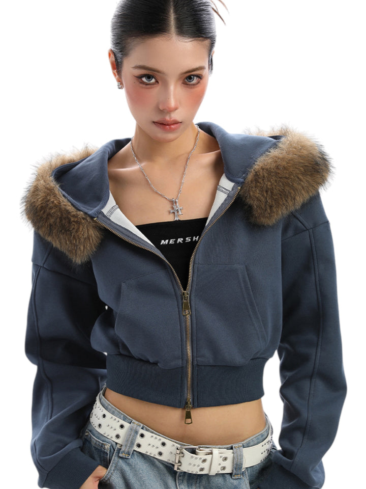 GKIKZ FOX FLARE ZIP-UP HOODIE