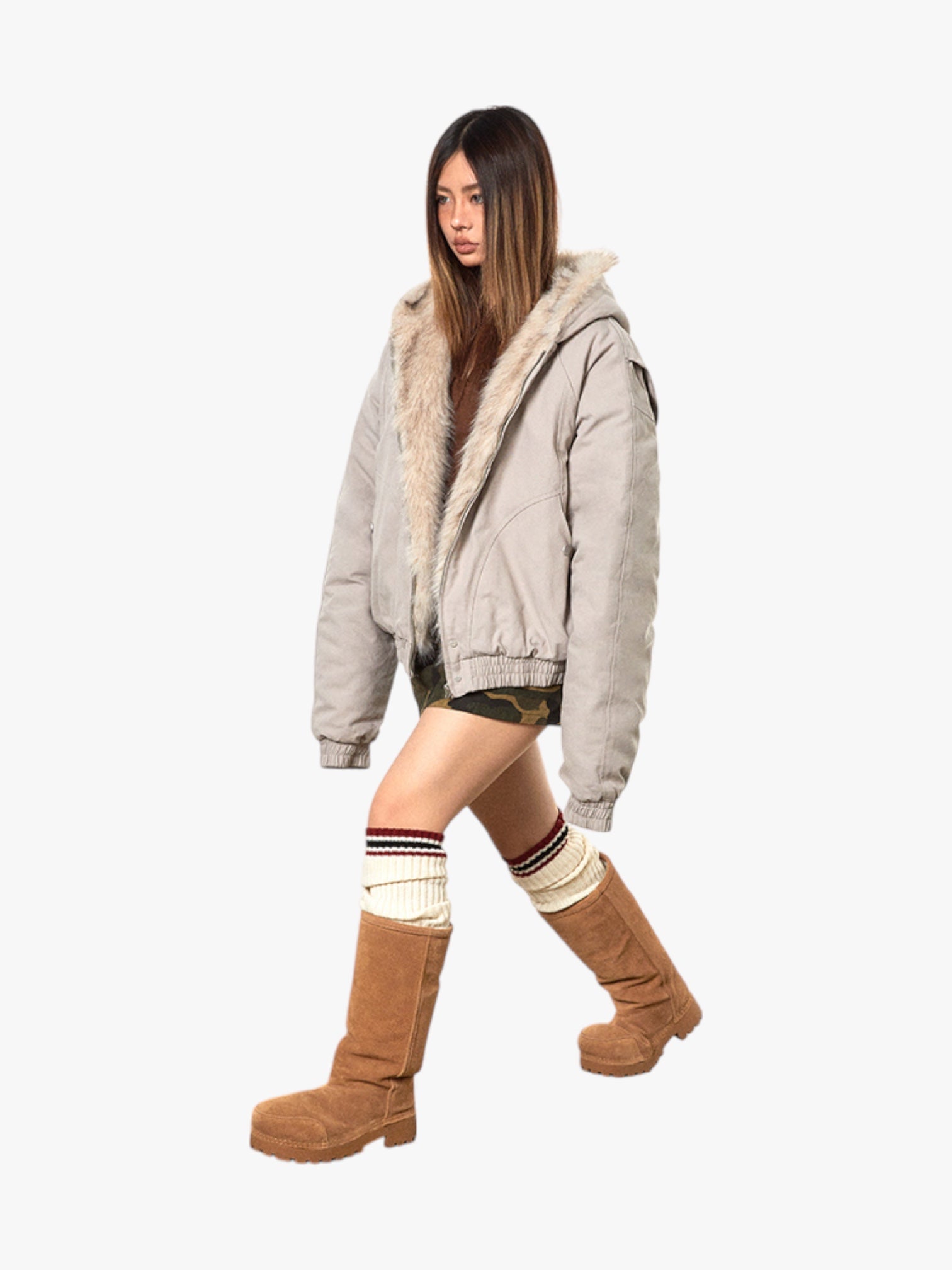 Mountain Carving Thickened Fur Jacket