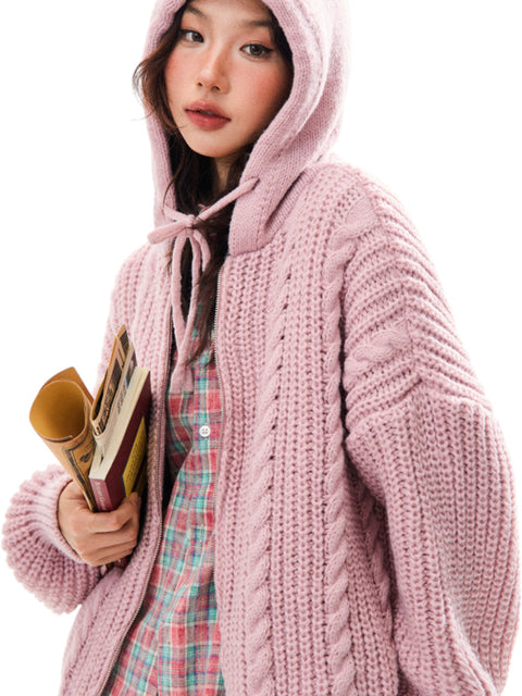 GKIKZ CHUNKY KNIT HOODIE ZIPPER - COZY LIMITED EDITION