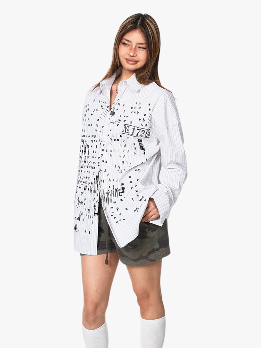 GKIKZ BOLD ABSTRACT LONG-SLEEVED SHIRT