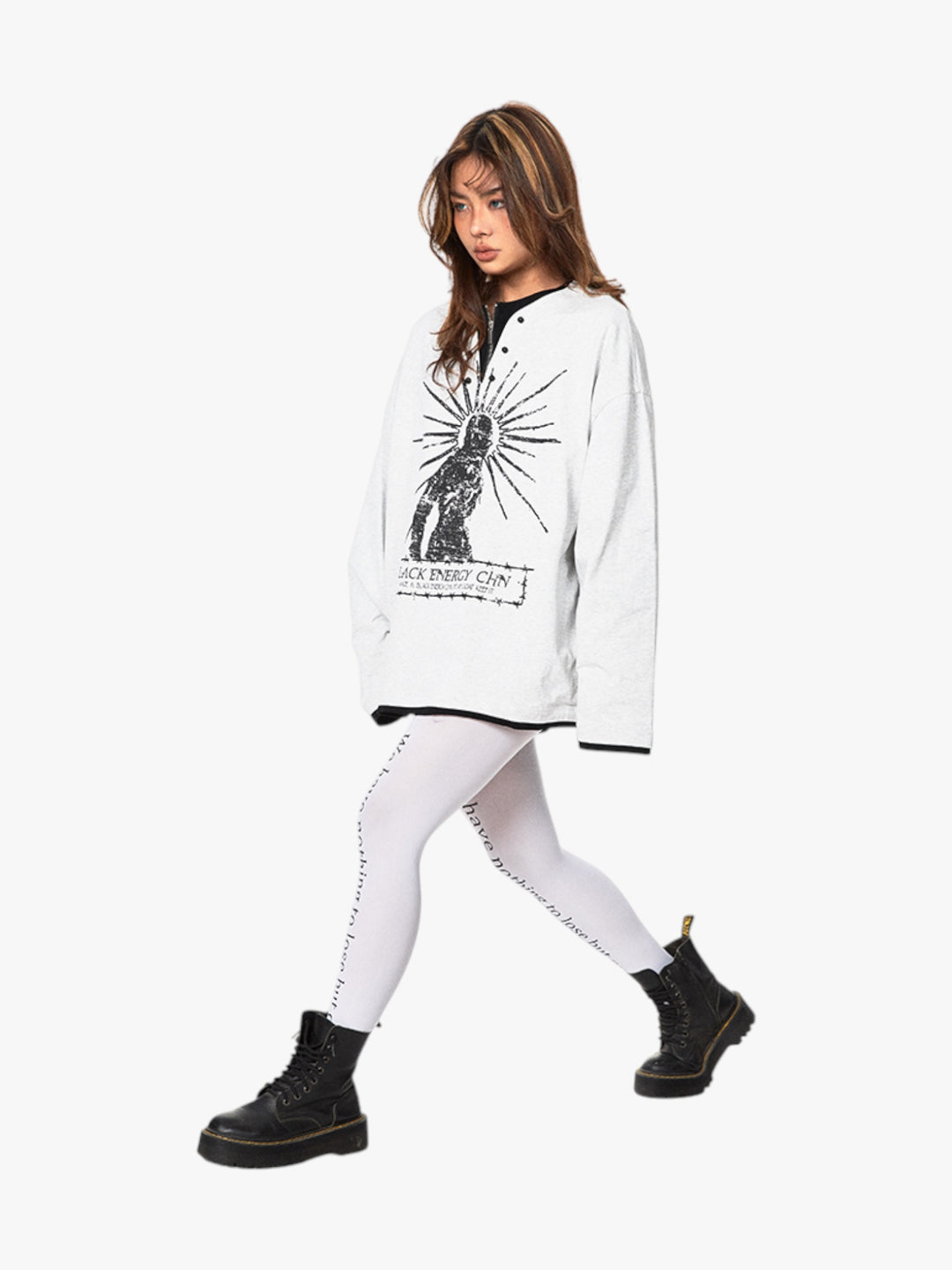 GKIKZ FAKE TWO-PIECE LONG SLEEVES T-SHIRT