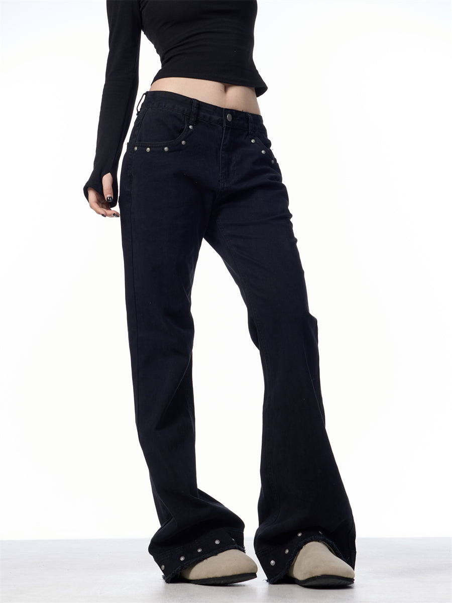 GKIKZ RETRO SKINNY WAIST STRETCH FLARED PANTS