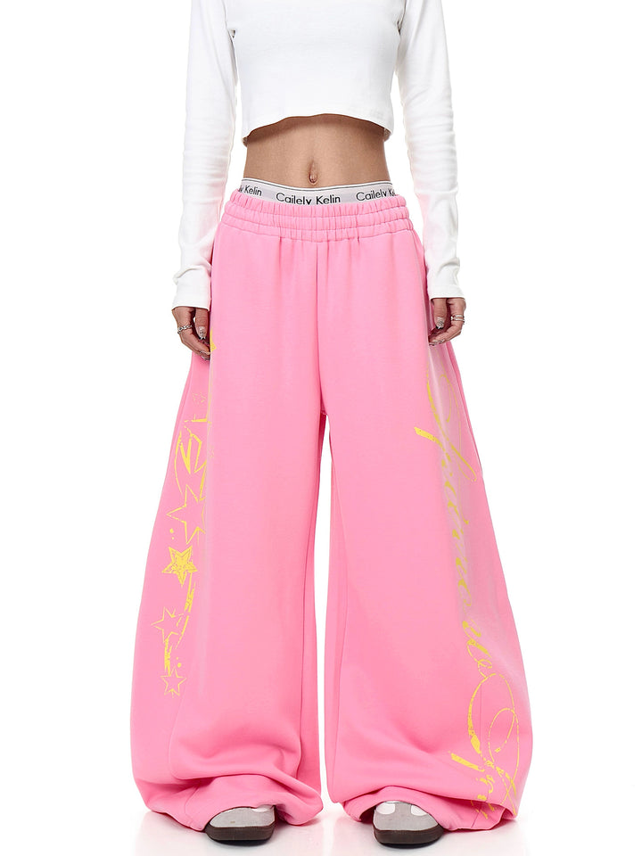 GKIKZ BUBBLE POP STARBURST LOOSE WIDE-LEG PANT