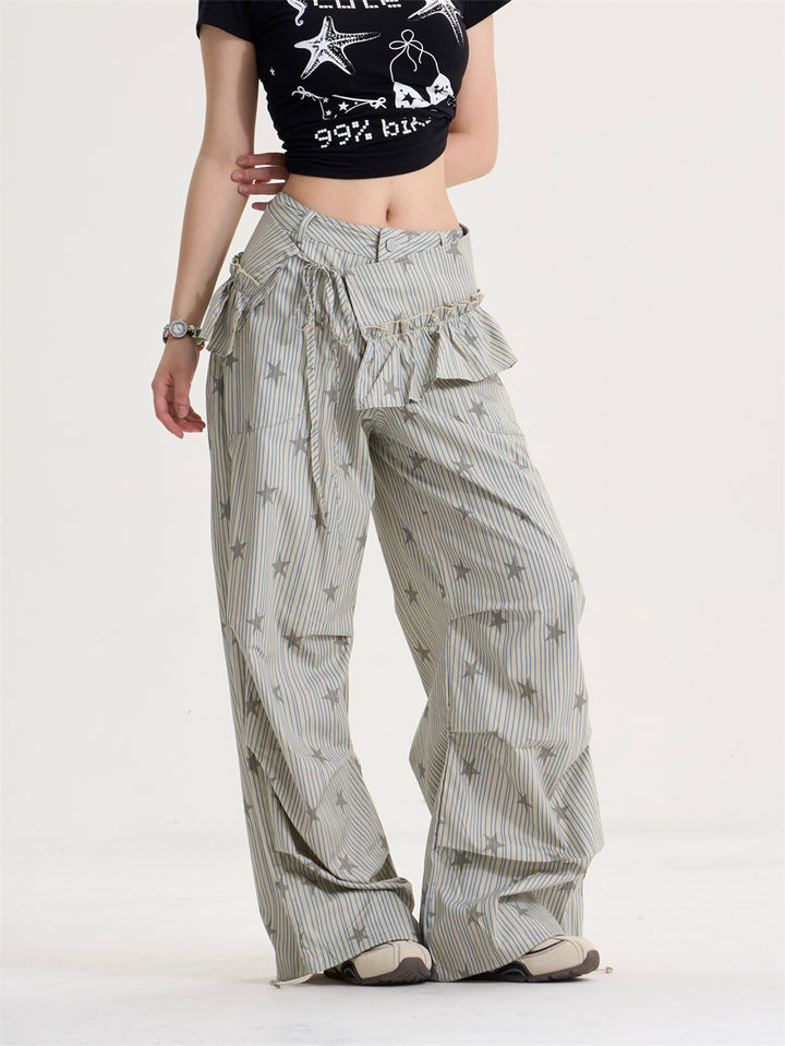 GKIKZ STARLACE RUFFLE WIDE-LEG PANT