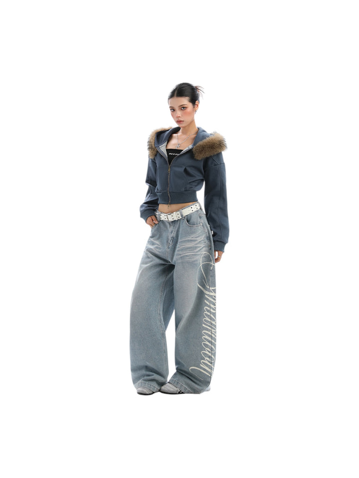 GKIKZ FOX FLARE ZIP-UP HOODIE