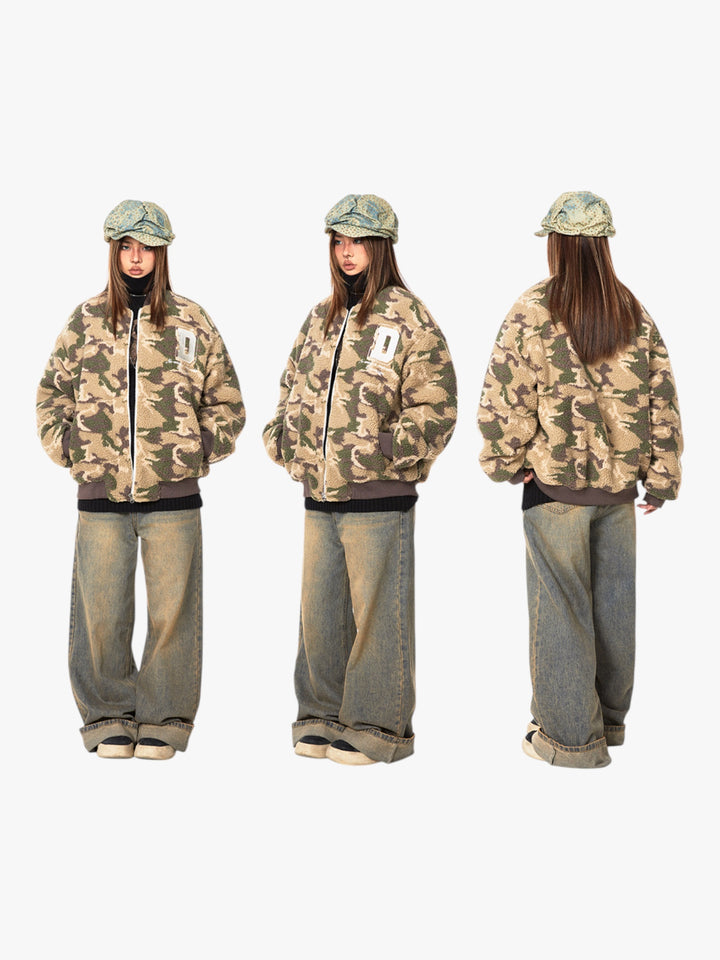 GKIKZ DESERT DUST CAMOUFLAGE FLEECE COTTON-PADDED JACKET