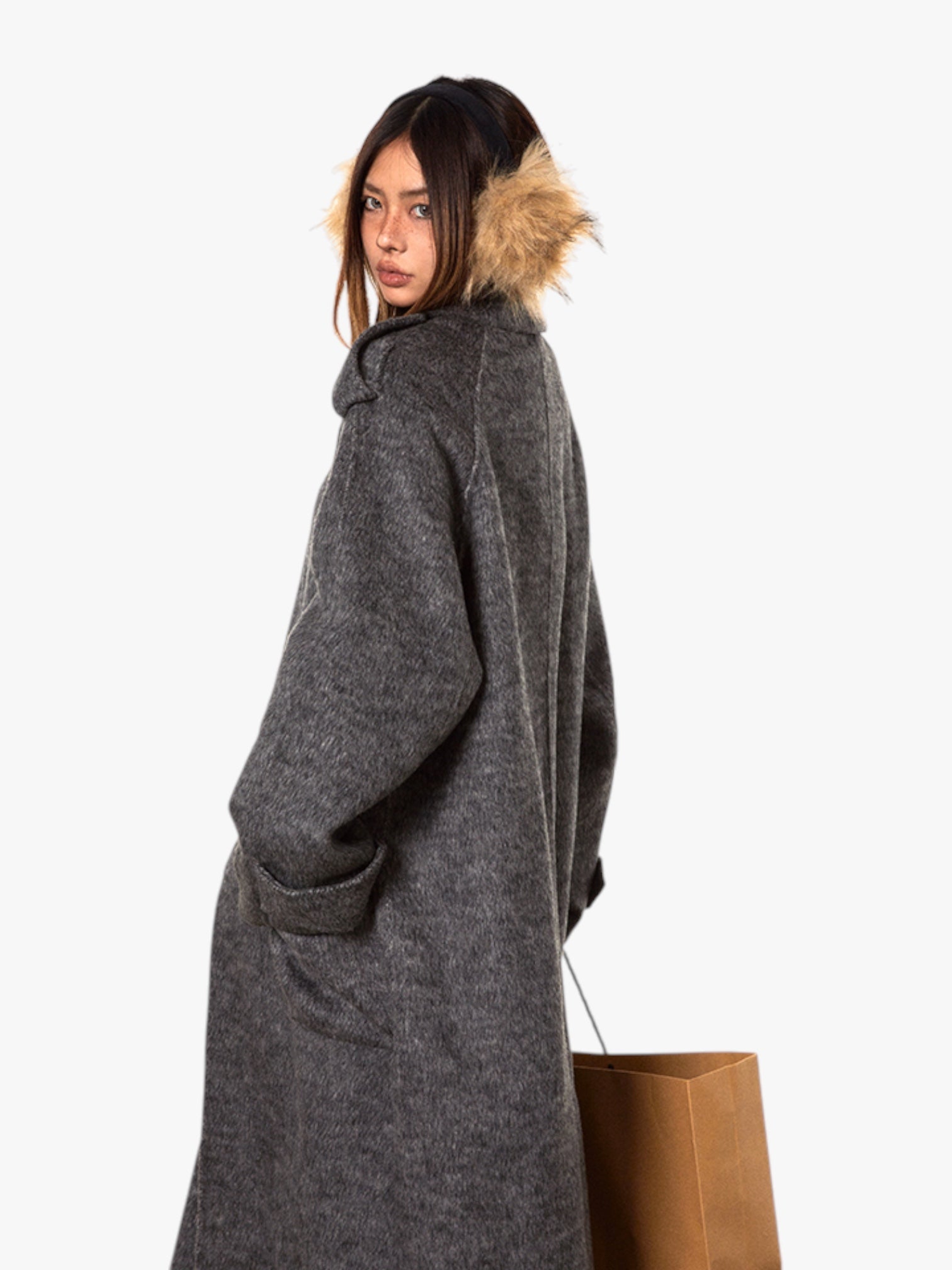 GKIKZ HANDMADE DOUBLE-FACED WOOL LONG A/W HIGH-GRADE COAT