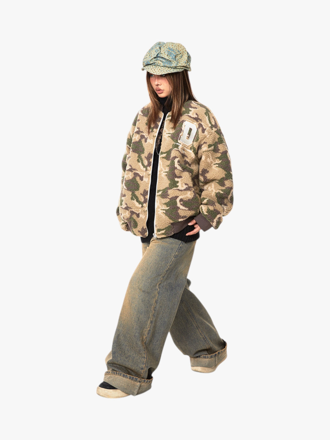 GKIKZ DESERT DUST CAMOUFLAGE FLEECE COTTON-PADDED JACKET