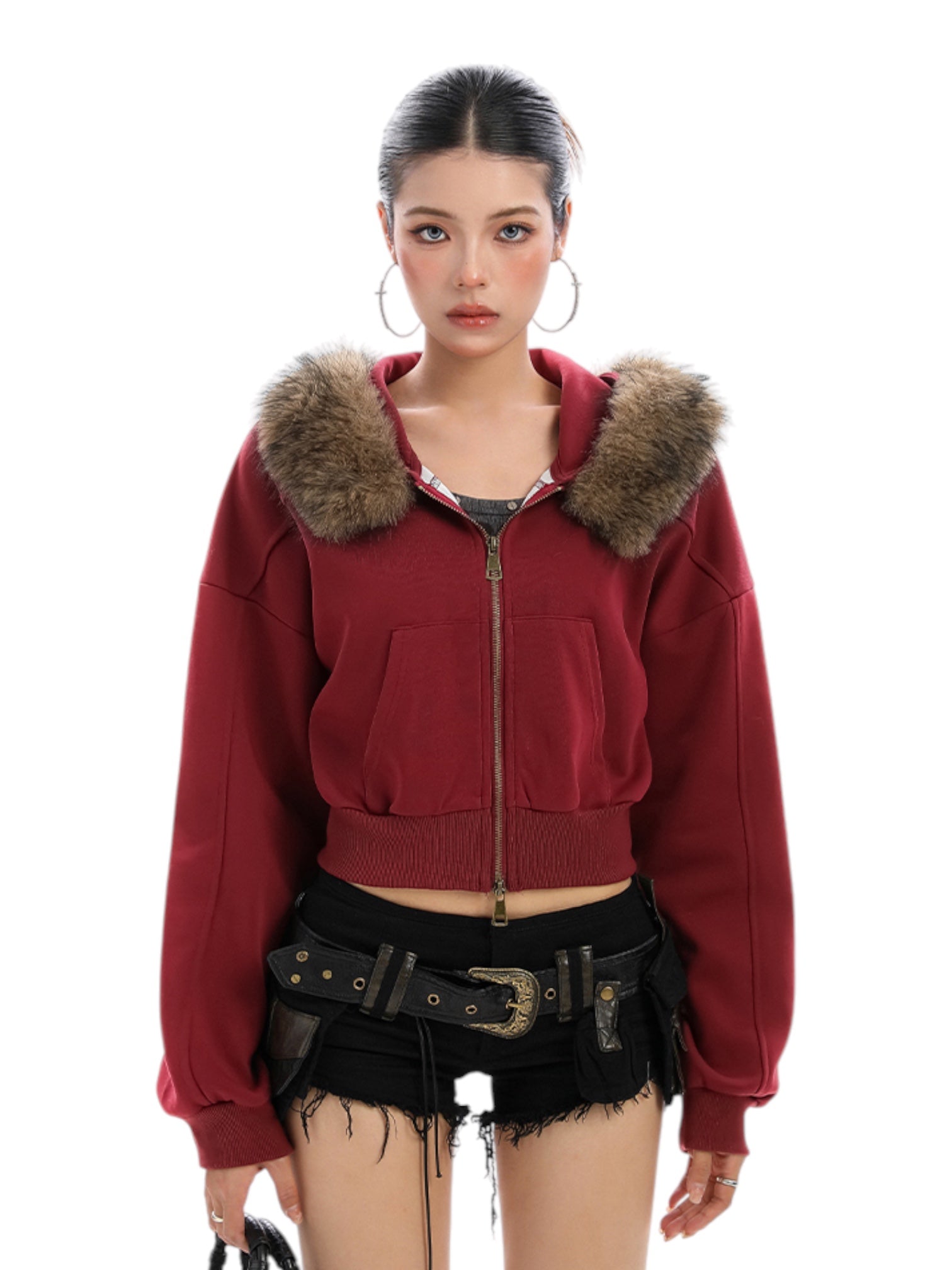 [25AW NEW ARRIVAL] GKIKZ FOX FLARE ZIP-UP HOODIE