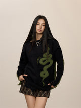 [CHRISTMAS SPECIAL RESTOCK] GKIKZ SERPENT TWO-TONE TURTLENECK KNITTED SWEATERS