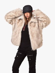 GKIKZ LUXURIOUS FAUX FUR OVERSIZED JACKET