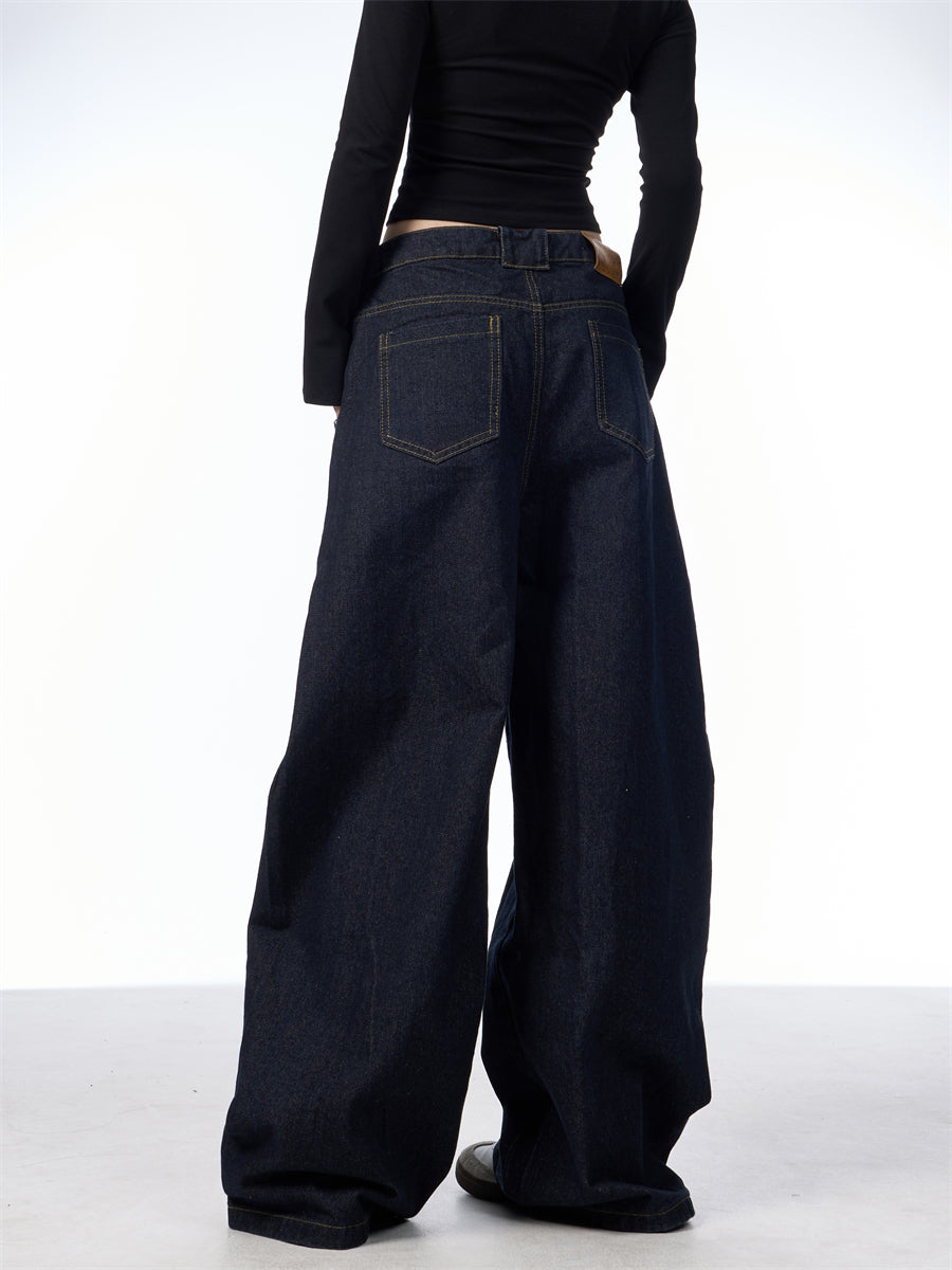 Retro Machete Wide-Leg Loose Jeans