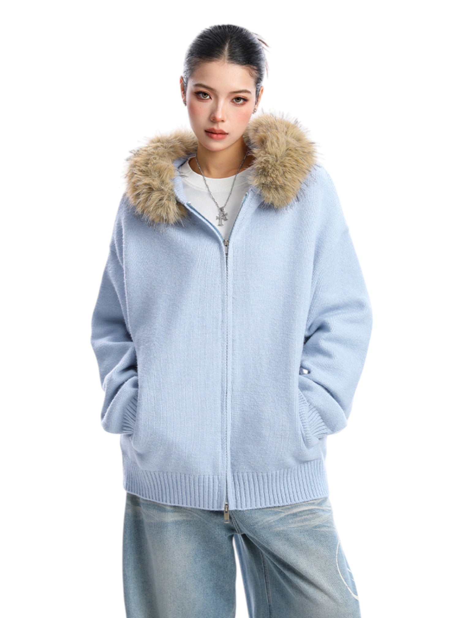 [25AW NEW ARRIVAL] GKIKZ AURORA EDGE FAUX FUR JACKET