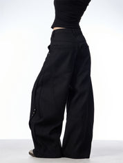 GKIKZ RETRO SPLICING SCIMITAR BAGGY PANTS