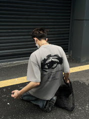 GKIKZ EYE CONTRAST DROP SHOULDER TEES