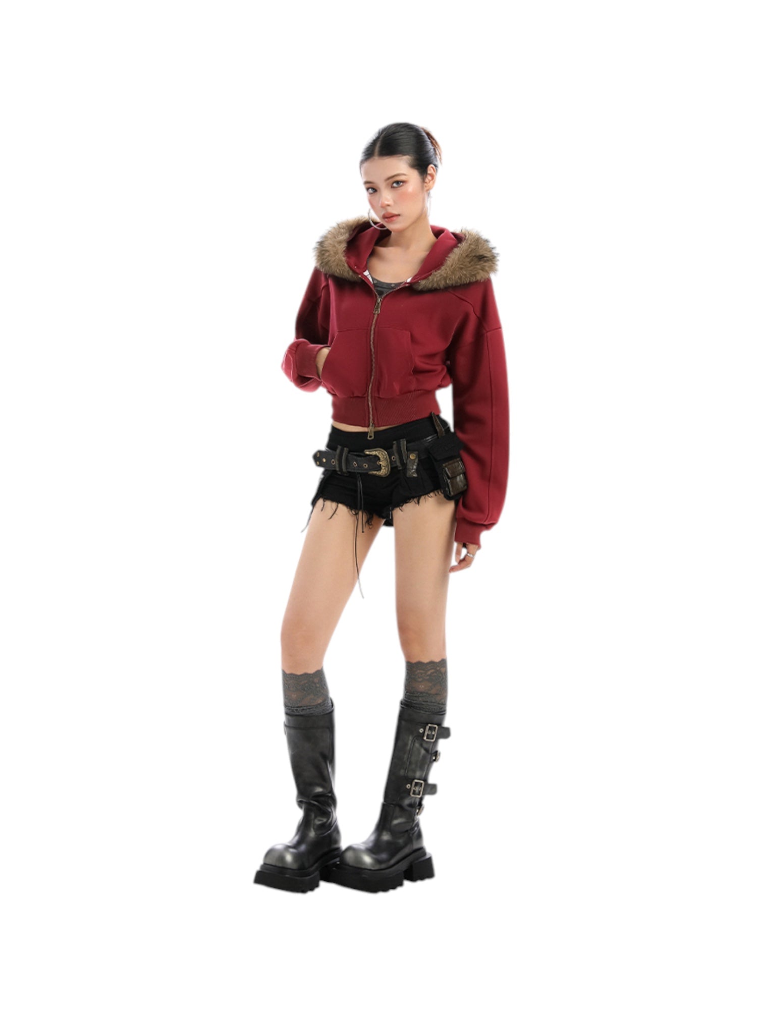 [25AW NEW ARRIVAL] GKIKZ FOX FLARE ZIP-UP HOODIE