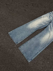 GKIKZ FAKE RIPPLE WASHED BAGGY JEANS