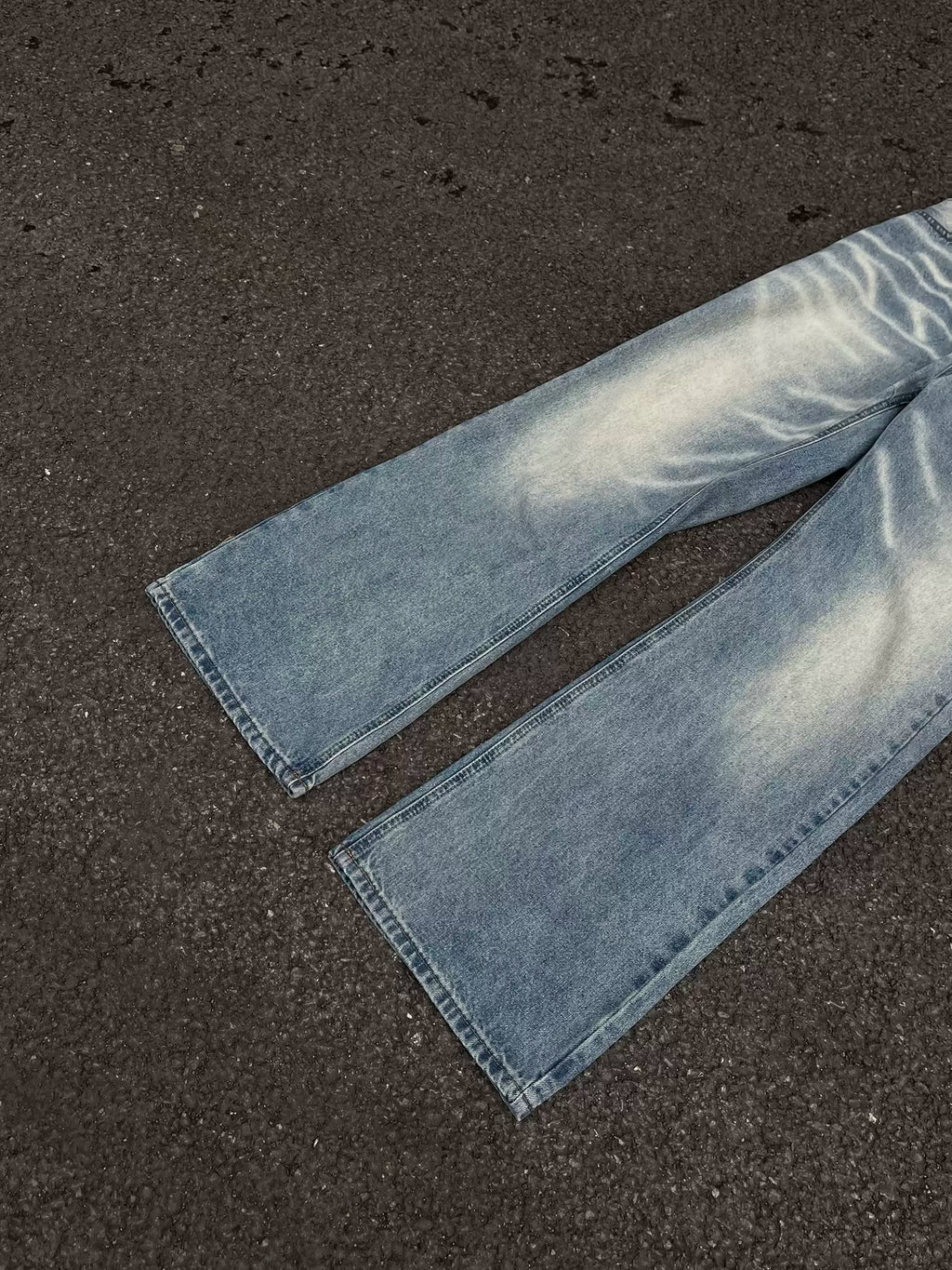 Fake Ripple Washed Baggy Jeans