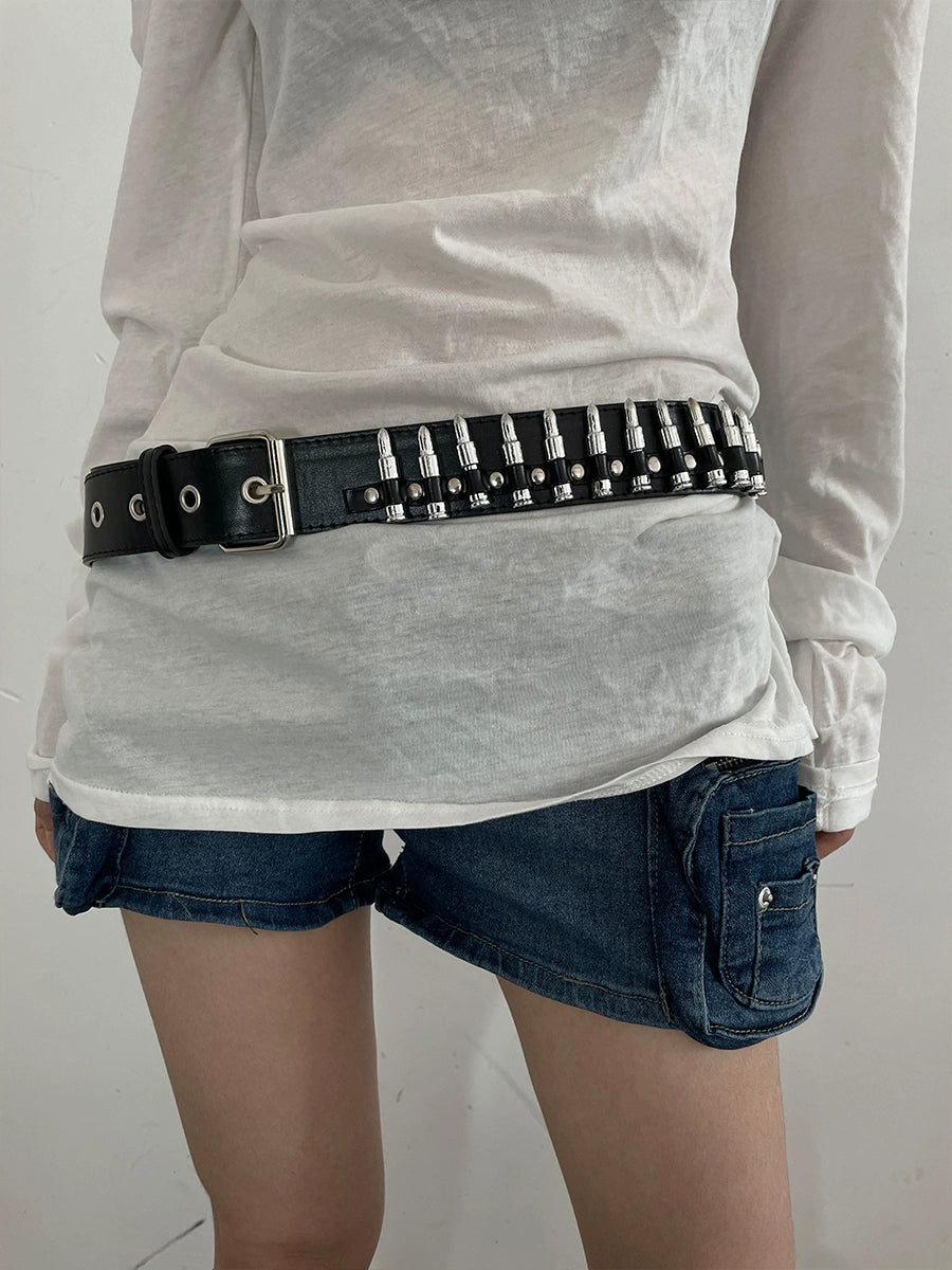 Black Bullet Rivet Belt