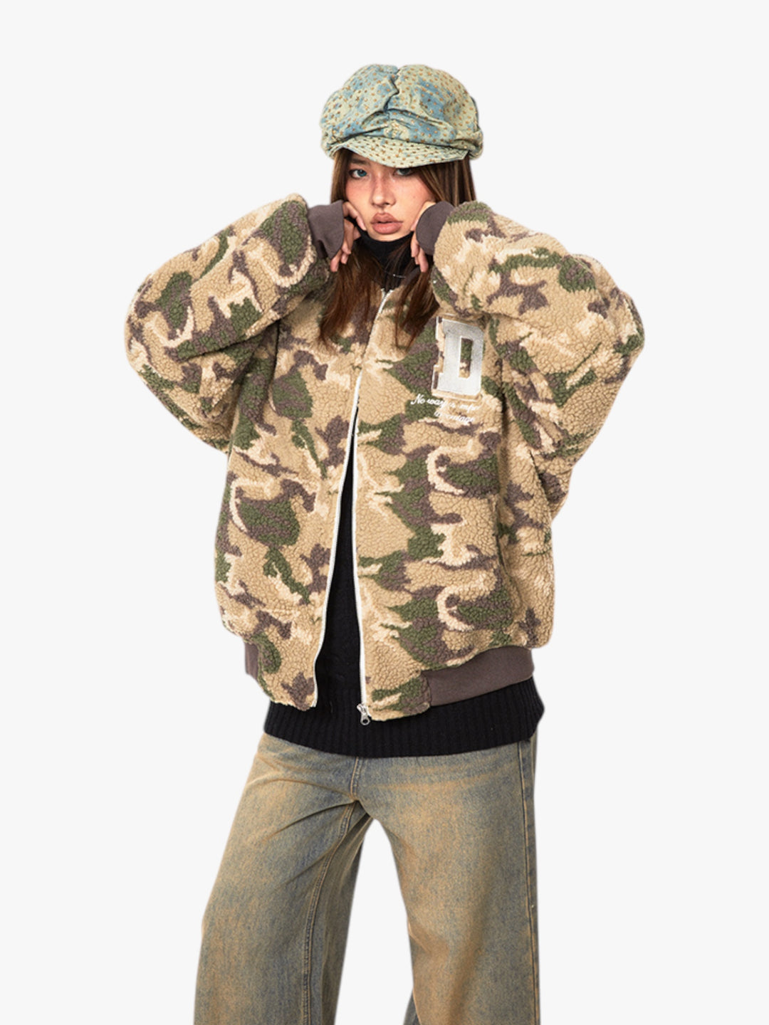 GKIKZ DESERT DUST CAMOUFLAGE FLEECE COTTON-PADDED JACKET