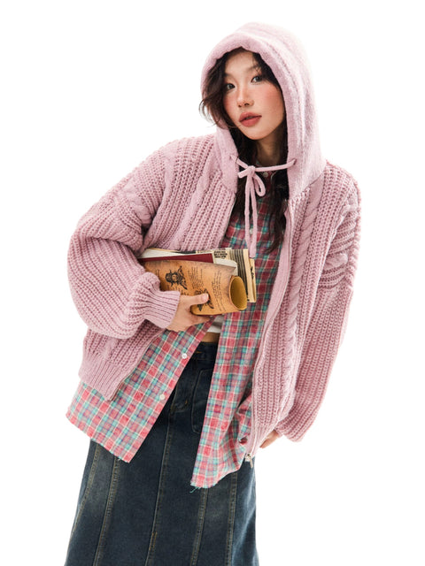 GKIKZ CHUNKY KNIT HOODIE ZIPPER - COZY LIMITED EDITION