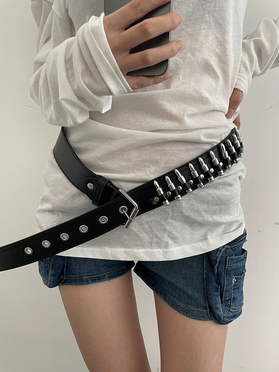 Black Bullet Rivet Belt