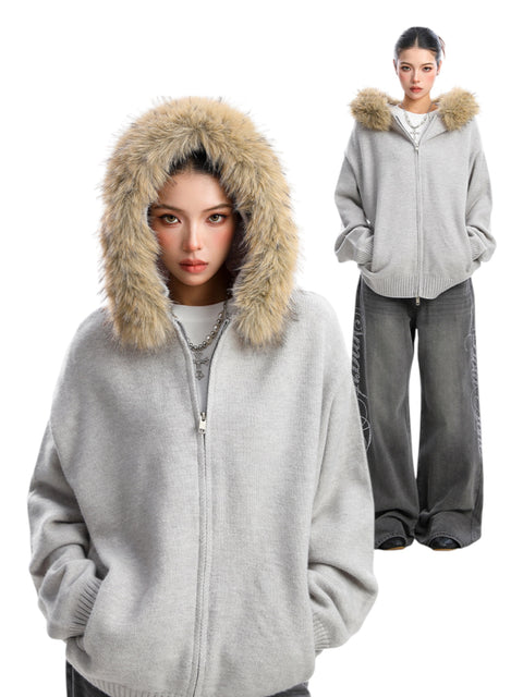 [25AW NEW ARRIVAL] GKIKZ AURORA EDGE FAUX FUR JACKET