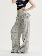 [25SS NEW ARRIVAL] GKIKZ STARLACE RUFFLE WIDE-LEG PANT