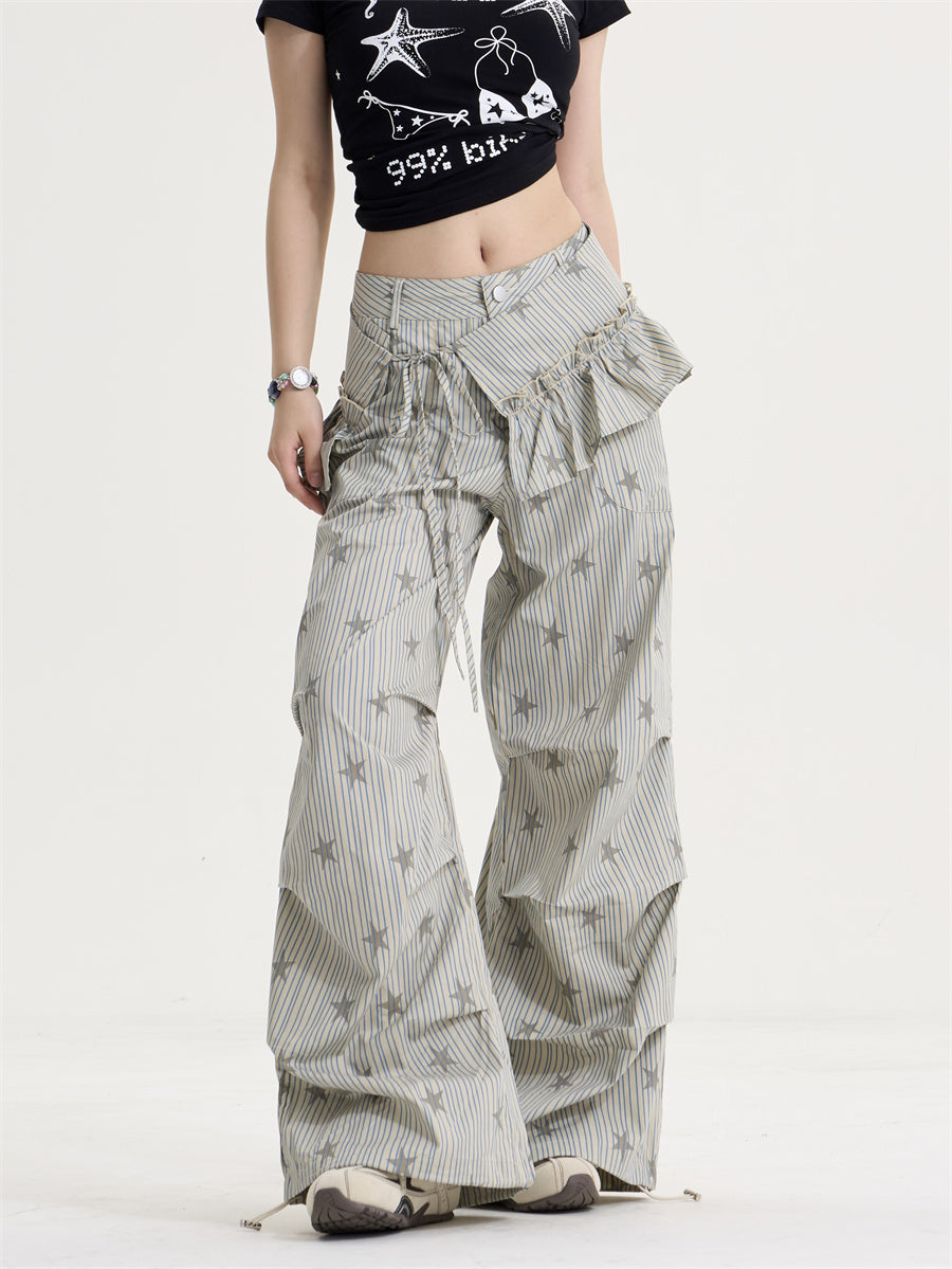 GKIKZ STARLACE RUFFLE WIDE-LEG PANT