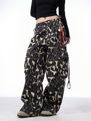 GKIKZ LEOPARD INTRUSION BAGGY CARGO PANTS