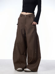 GKIKZ RETRO SPLICING SCIMITAR BAGGY PANTS