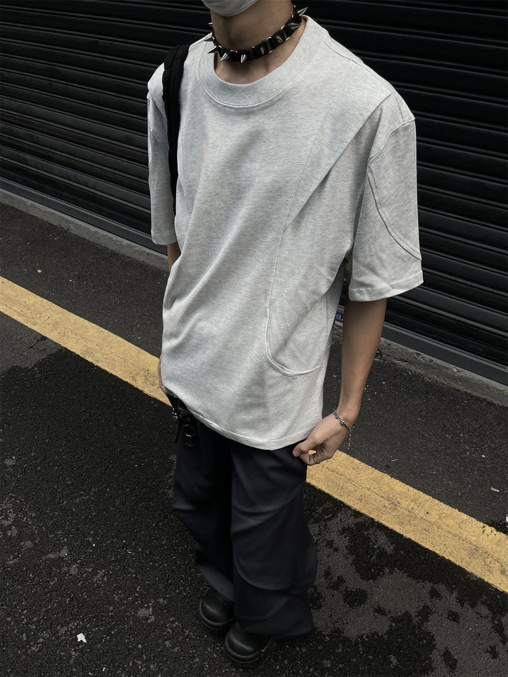 Splicing Dash Drop Shoulder Tees
