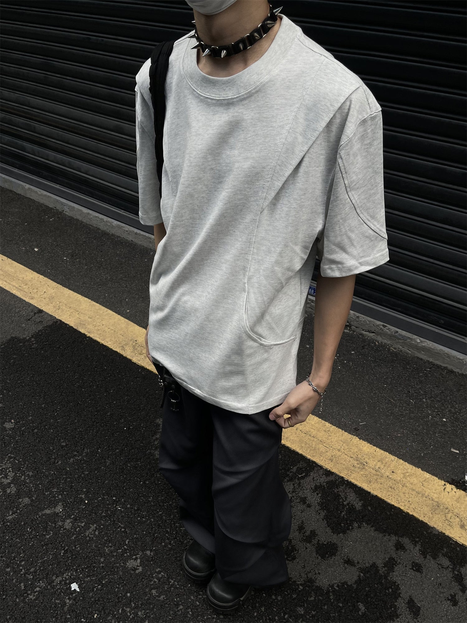 Splicing Dash Drop Shoulder Tees