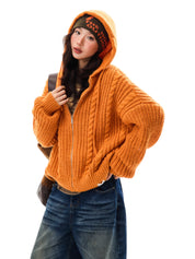 GKIKZ CHUNKY KNIT HOODIE ZIPPER - COZY LIMITED EDITION