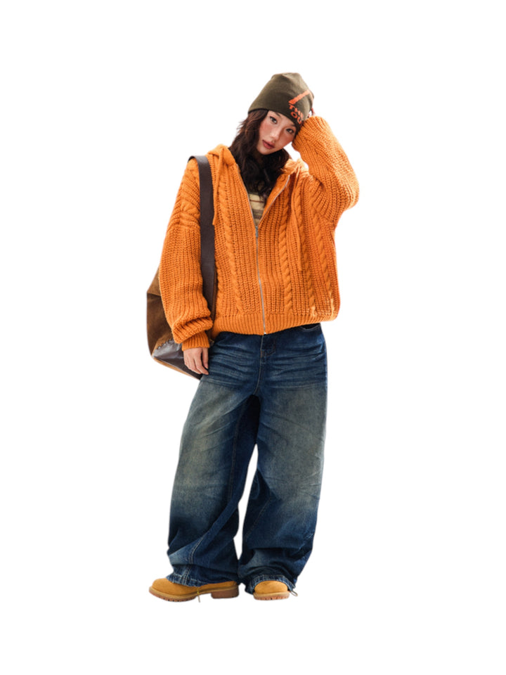 GKIKZ CHUNKY KNIT HOODIE ZIPPER - COZY LIMITED EDITION