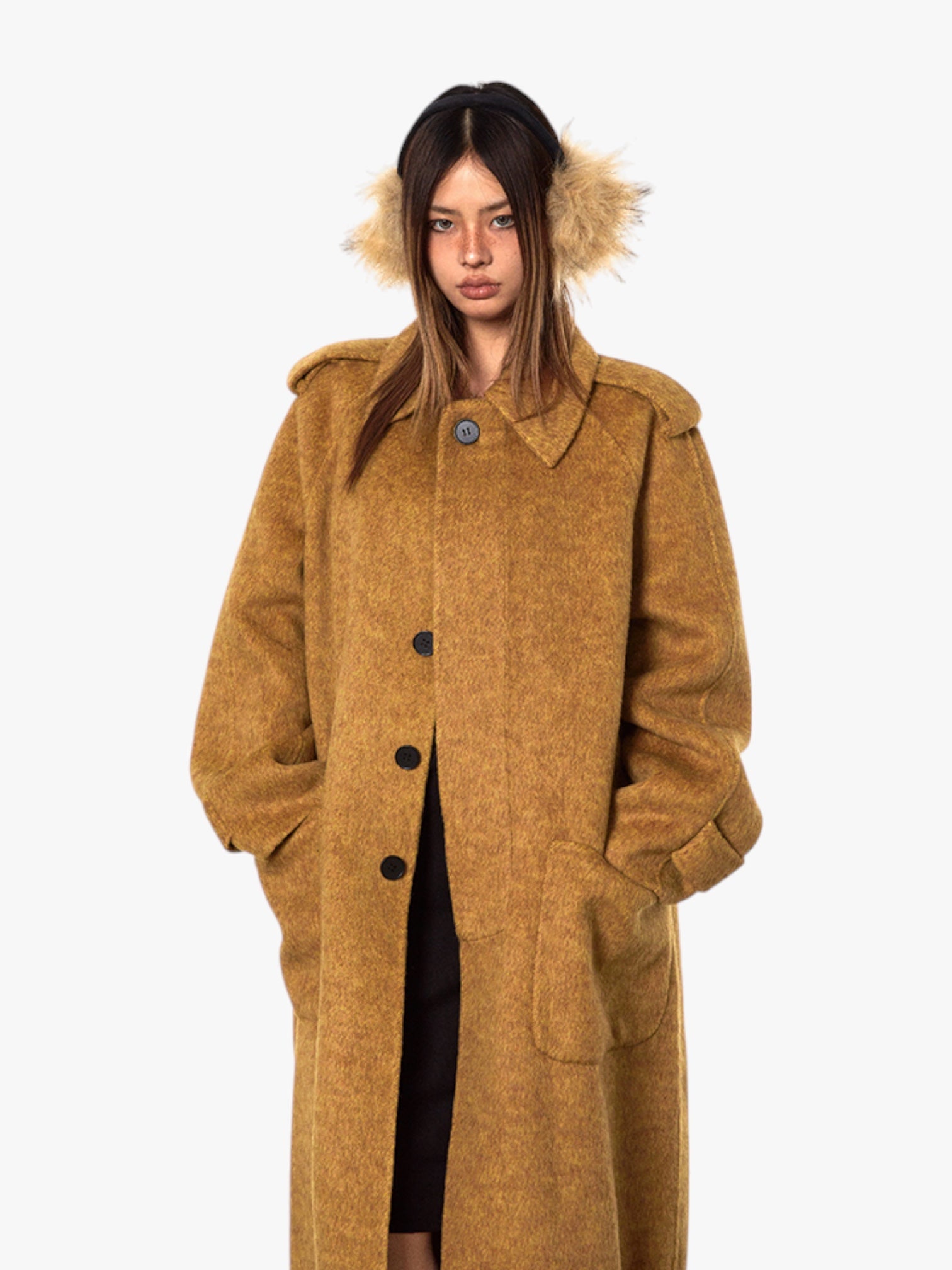 GKIKZ HANDMADE DOUBLE-FACED WOOL LONG A/W HIGH-GRADE COAT