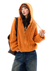 GKIKZ CHUNKY KNIT HOODIE ZIPPER - COZY LIMITED EDITION