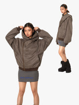 GKIKZ ASYMMETRIC ZIP-UP HOODED JACKET