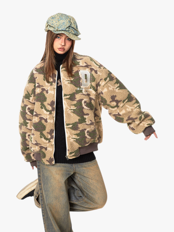 GKIKZ DESERT DUST CAMOUFLAGE FLEECE COTTON-PADDED JACKET