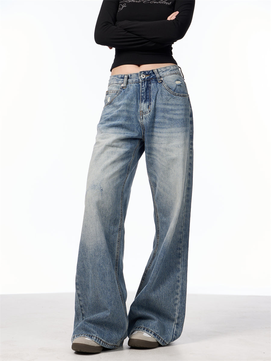 GKIKZ VINTAGE WASHED WIDE-LEG JEANS