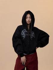 [VALENTINE RESTOCK] GKIKZ EMBROIDERED SERPENT HOODED ZIPPER SWEAT.S