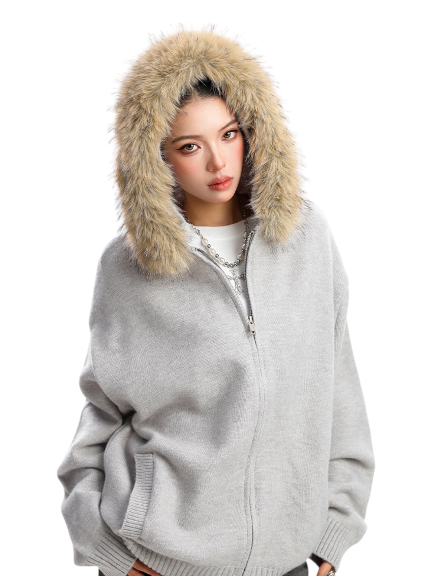 [25AW NEW ARRIVAL] GKIKZ AURORA EDGE FAUX FUR JACKET