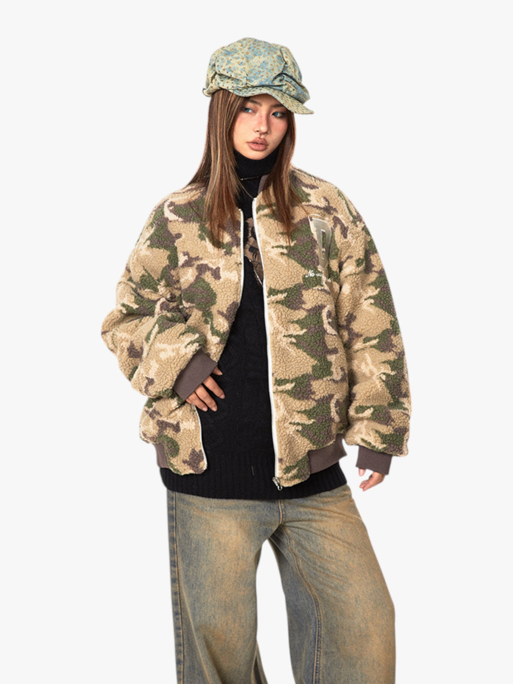 GKIKZ DESERT DUST CAMOUFLAGE FLEECE COTTON-PADDED JACKET