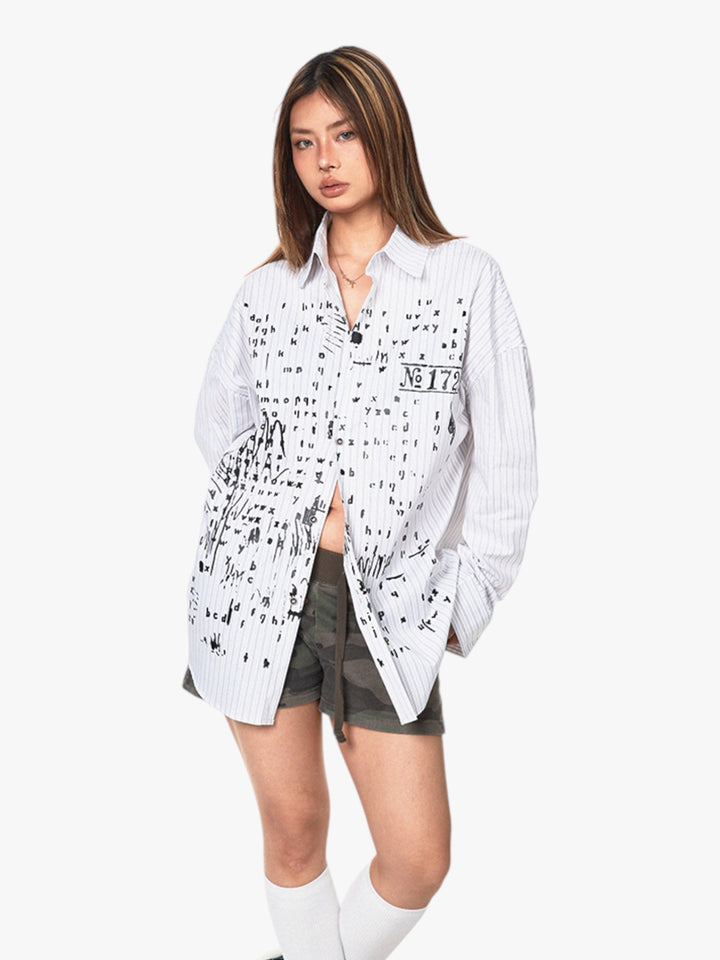 GKIKZ BOLD ABSTRACT LONG-SLEEVED SHIRT